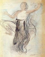 40cm x 50cm Danseuse cambodgienne de face    von Auguste Rodin