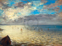 40cm x 30cm Das Meer, von den Höhen bei...   von Eugene Delacroix