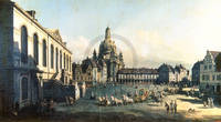 100cm x 55cm Der Neue Markt in Dresden        von Canaletto