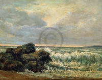 56cm x 44cm Die Welle                        von Gustave Courbet