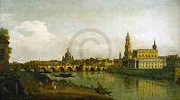 60cm x 33cm Dresden, Blick vom Elbe-Ufer...  von Canaletto