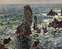 81cm x 64cm Felsen im Belle-Ile              von Claude Monet
