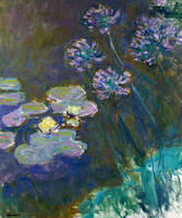 50cm x 60cm Gelbe Seerosen und Agapanthes    von Claude Monet