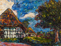 40cm x 30cm Häuser auf Fehmarn               von Ernst Ludwig Kirchner