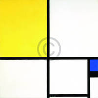 100cm x 100cm Komposition mit Blau und Gelb    von Piet Mondrian