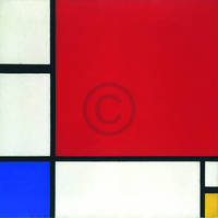 100cm x 100cm Komposition mit Rot, Gelb und    von Piet Mondrian