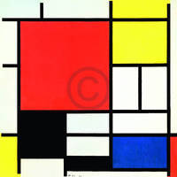 100cm x 100cm Komposition mit Rot, Gelb, Blau  von Piet Mondrian