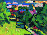 100cm x 75cm Murnau - Ansicht mit Burg...     von Wassily Kandinsky