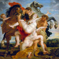 50cm x 50cm Raub der Töchter des Leukippos   von Peter Paul Rubens