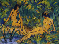 40cm x 30cm Sitzende Mädchen am Wasser       von Otto Mueller