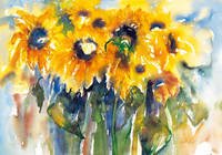 100cm x 70cm Sonnenblumen                     von Christa Ohland