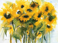 120cm x 90cm Sonnenblumenfeld                 von Christa Ohland