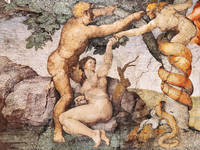 85cm x 64cm Sündenfall und Vertreibung aus   von Michelangelo