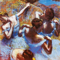 68cm x 68cm Tänzerinnen in blauen Kostümen   von Edgar Degas