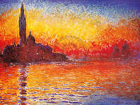 80cm x 60cm Venedig bei Sonnenuntergang      von Claude Monet