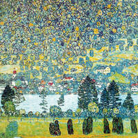 66cm x 66cm Waldabhang in Unterach am Atters von Gustav Klimt