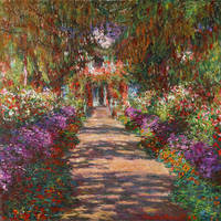 75cm x 75cm Weg in Monets Garten in Giverny  von Claude Monet
