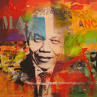 80cm x 80cm Mandela von Micha Baker