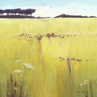 100cm x 100cm Cornish Meadow von Caroline Atkinson