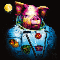 30cm x 30cm Pig in Space von Patrice Murciano