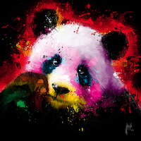 70cm x 70cm Panda Pop von Patrice Murciano