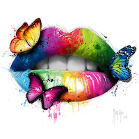 70cm x 70cm Butterfly Kiss von Patrice Murciano