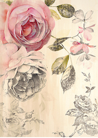 100cm x 140cm Ethereal Roses 2 von Stefania Ferri