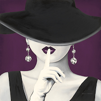 100cm x 100cm Haute Chapeau Purple I V2 von Marco Fabiano