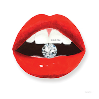 100cm x 100cm Hot Lips II von Mercedes Lopez Charro