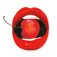 100cm x 100cm Hot Lips I von Mercedes Lopez Charro