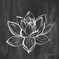 100cm x 100cm Lotus Gray von Farida Zaman