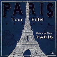 100cm x 100cm Blueprint Tour Eiffel von Sue Schlabach