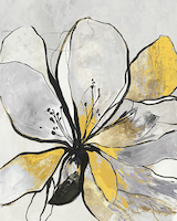 80cm x 100cm Outlined Floral II Yellow Version von Asia Jensen
