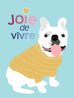 75cm x 100cm French Bulldog Joie de vivre von Ginger Oliphant
