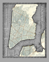 80cm x 100cm Vintage Gray NYC Map von Adam Shaw Cartography