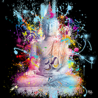 100cm x 100cm Buddha Color von Moki