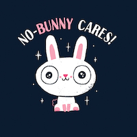 100cm x 100cm No Bunny Cares von Michael Buxton
