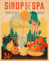 80cm x 100cm Sirop da Spa von Vintage Booze Labels