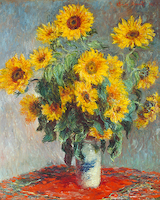 80cm x 100cm Sonnenblumen, 1880 von Claude Monet