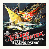 100cm x 100cm Flame Fighter - Blazing Paths - Herbert Rawlinson 14 von Hollywood Photo Archive