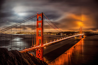 100cm x 66.67cm Golden Gate Evening von John Gavrilis