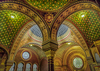 140cm x 100cm Colourful Synagoge I von Ronin