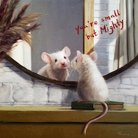 60cm x 60cm Mighte Mouse von Lucia Heffernan