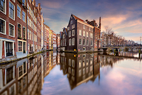 100cm x 66.67cm Coucher de soleil sur Amsterdam von Arnaud Bertrande