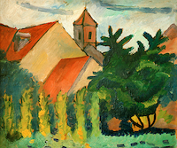 120cm x 100cm Kirche in Kandern, 1911 von August Macke