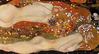 100cm x 55cm Wasserschlangen II (Freundinnen) von Gustav Klimt