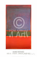 6.1cm x 9.1cm No. 6 (Violet, Green & Red),MKR-902 von Mark             Rothko