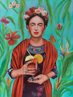 7.5cm x 10cm Frida with Tequila Sunrise von Mirka Machel