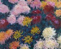 10cm x 8cm Chrysanthemen I von Claude Monet