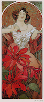 4.3cm x 10cm Edelsteine: Rubin von Marie Alphonse Mucha